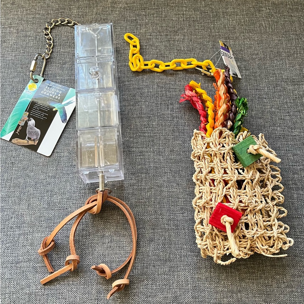 Pair of NWT large bird enrichment toys